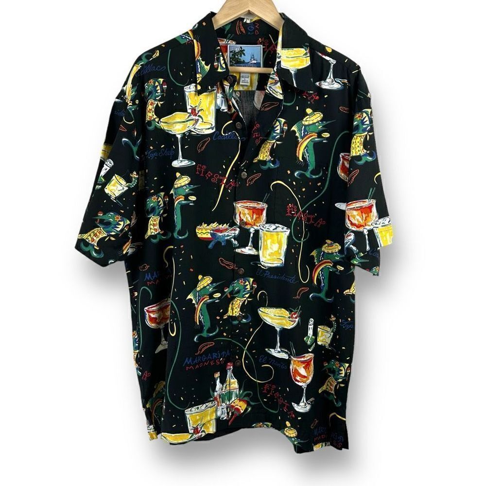 Aftco Bluewater Men's L Button Up Party Shirt Multicolor Margarita Madness